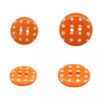 Пуговицы костюмные в горошек, 15мм, 18мм, 24 шт, цвет оранжевый