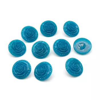 Пуговицы 'Розочки', 10 шт (15 темно-бирюзовый)