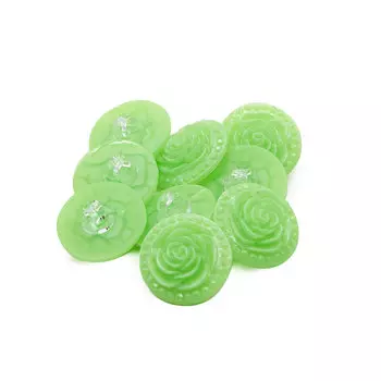 Пуговицы 'Розочки', 10 шт (19 зеленый неон)