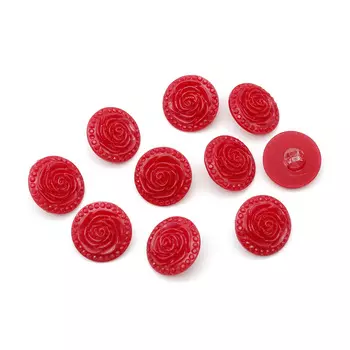Пуговицы 'Розочки', 10 шт (20 красный)