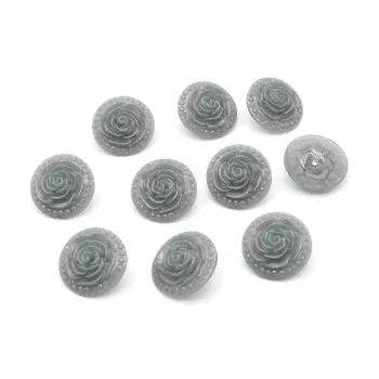 Пуговицы 'Розочки', 10 шт (24 серый)