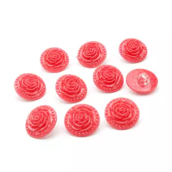 Пуговицы 'Розочки', 10 шт (27 алый)