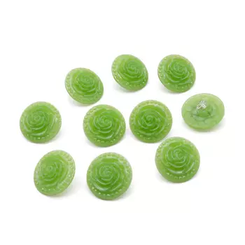 Пуговицы 'Розочки', 10 шт (29 зеленый)