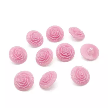 Пуговицы 'Розочки', 10 шт (4 розово-сиреневый)