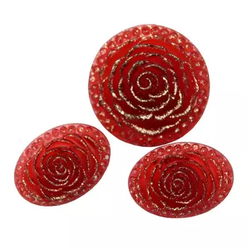 Пуговицы 'Розочки' 9PPC7323 30мм,18*25мм, 3шт