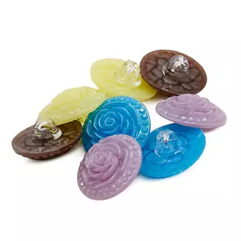 Пуговицы 'Розочки', набор 4 цвета, 8 шт (микс 6)