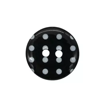 Q7D26-FSS Пуговица, Горошек 28L 24шт (990 черно-белый)