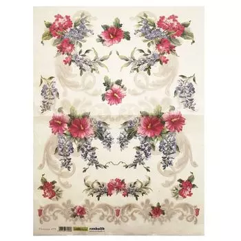 QSIPR275 Декупажная бумага рисовая 'Флоренция', плотность 25 гр./кв.м, 35х50 см, Renkalik