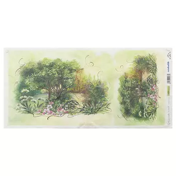 QSITO012T Декупажная бумага рисовая 'Акварель', плотность 25г/кв.м, 23х50см Renkalik