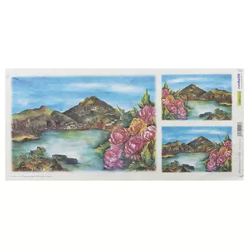 QSITO022T Декупажная бумага рисовая 'Осень в Италии', плотность 25г/кв.м, 23х50см Renkalik