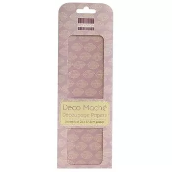 QTM50 Бумага для декопатча 'Deco Mache' 26х37,5см*3 листа (035 Новое цветение - Листья)