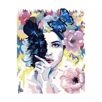 R012 Набор для рисования по номерам 'Девушка-загадка' 40*50