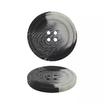Р2924 Пуговица 32мм 4пр. (черно-серый)