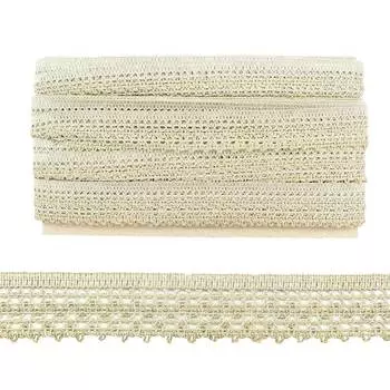 р60001 Тесьма отделочная 30мм*25м (хлопок 26%, лен54%, полиэфир 20%) одностор. (071 льняной)