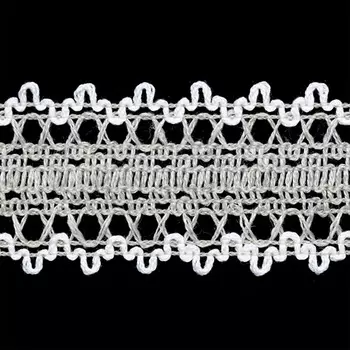 р60004 Тесьма отделочная 30мм*25м (хлопок 25 %, лен 53%, полиэфир 22%) двухстор. (201 лен с белым)