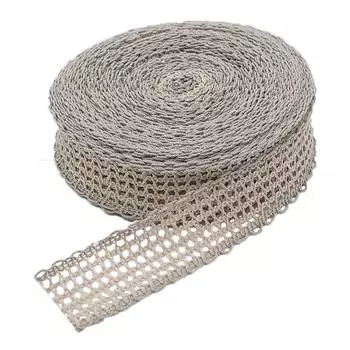 р6621 Тесьма отделочная 43мм*25м (хлопок 30%, лен52%, полиэфир 18%) двустор. (071 льняной)