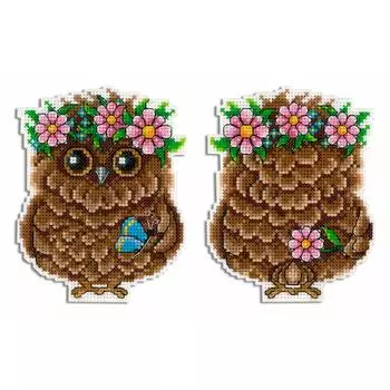 Р-344 Набор для вышивания на пластиковой канве МП Студия 'Милая совушка'12*9см