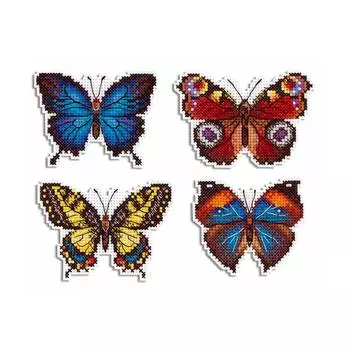 Р-485 Набор для вышивания на пластиковой канве МП Студия 'Яркие бабочки'6*9см