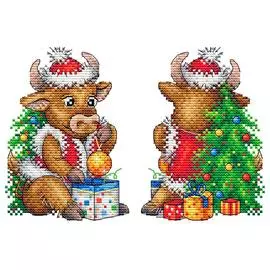 Р-498 Набор для вышивания на пластиковой канве МП Студия 'Символ года. Бык'13*9см