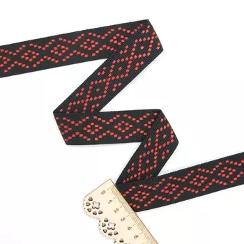 р90697 Лента ременная 30мм*25м (35 черный с красным)