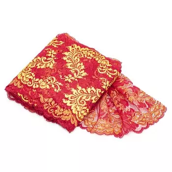 RE00478 Эластичное кружево 18 см*10 м (красный/желтый)