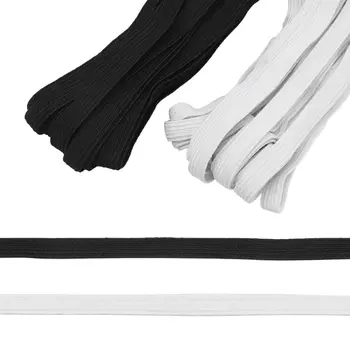 Резинка-продежка (тесьма эластичная) 10 мм (2 мот по 10м), цв. белый, черный