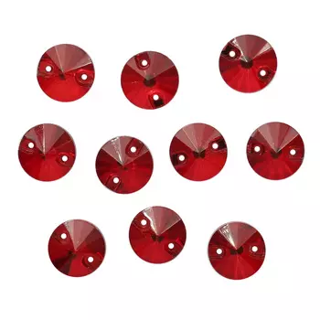 РИ001НН10 Хрустальные стразы пришивные круглые, красные 10мм, 10шт/упак Astra&amp;Craft
