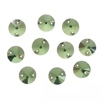 РИ003НН10 Хрустальные стразы пришивные круглые, зеленые 10мм, 10шт/упак Astra&amp;Craft