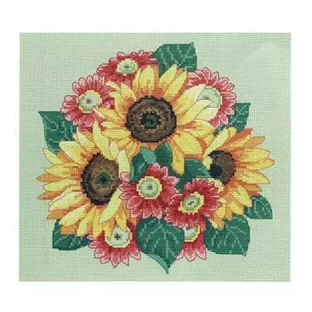 РК-105 Канва с рисунком Hobby&amp;Pro 'Цветок солнца', 35*35 см