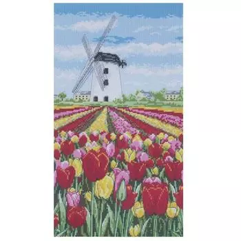 РК-209 Канва с рисунком Hobby&amp;Pro 'Поле тюльпанов' 45*35см