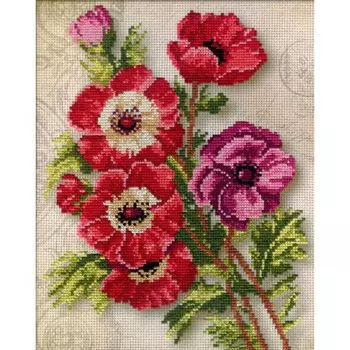 РК-318 Набор для вышивания 'МП Студия' 'Анемоны', 25*20 см