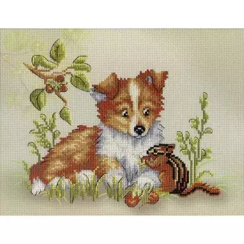 РК-327 Набор для вышивания 'МП Студия' 'Собачка с бурундучком', 20х25 см