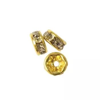 Рондель со стразами, 6mm (золото)