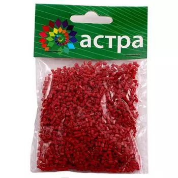 Рубка, (стекло), 11/0, упак./20 гр., 'Астра' (45 красный/непрозрачный)