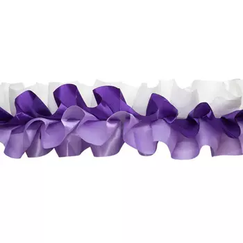 Тесьма-рюш на а/м объемная атлас 10см*3м (бело-сиренево-фиолетовый)