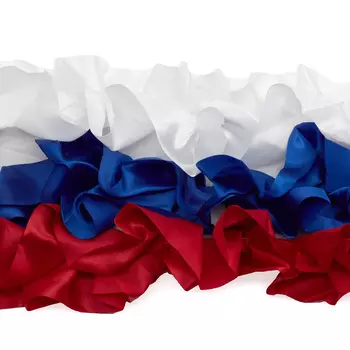 Тесьма-рюш Стрела на а/м атлас 14см*1,5м/1м/1,5мм (триколор)