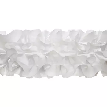 Тесьма-рюш Стрела на а/м атлас 14см*1,5м/1м/1,5мм (белый)