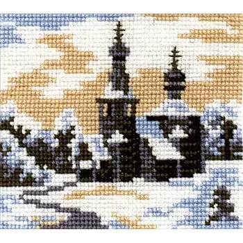 091 Набор для вышивания РС-Студия 'Пейзаж в овале' 15*13 см