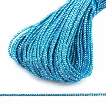 С1075 Шнур отд. плетеный с метанитом 2мм*30м (бирюза/золото)