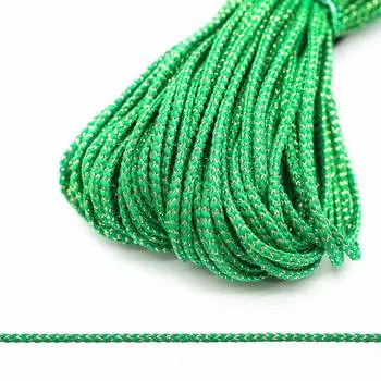 С1075 Шнур отд. плетеный с метанитом 2мм*30м (св.зеленый/золото)