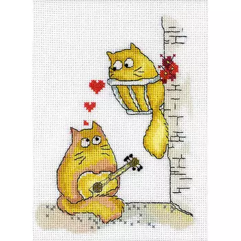 С138 Набор для вышивания RTO 'Коты - серенада', 20х15 см