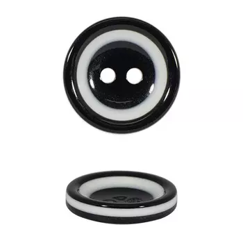 S15 Пуговица 18мм 2пр. (черно-белый)