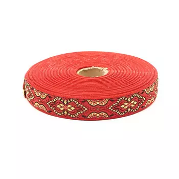 С1852Г17 Лента жаккардовая рис. 9192 24мм*25м (красный/желтый/коричневый)