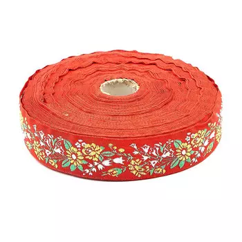 С1853Г17 Лента жаккардовая рис. 8938 32мм*25м (1 красный/желтый/зеленый/белый)