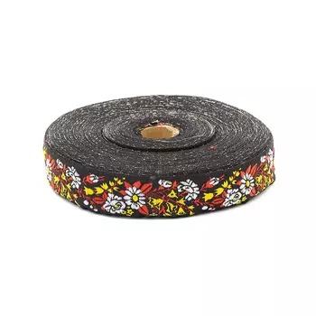 С1853Г17 Лента жаккардовая рис. 8938 32мм*25м (6 черный/желтый/белый/красный)