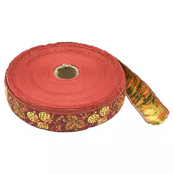 С1853Г17 Лента жаккардовая рис. 9420 'Клубничка' 32мм*25м (красный)