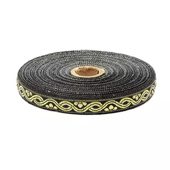 С1856Г17 Лента жаккардовая с метанитом рис. 9366 18мм*25м (черный)