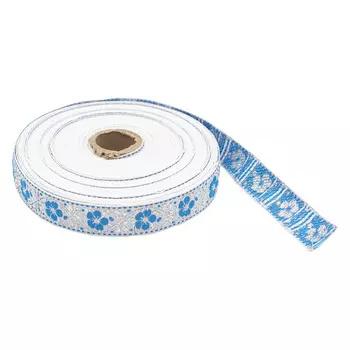 С1857Г17 Лента жаккардовая с метанитом рис.9618 24мм*25м (6 белый/голубой)