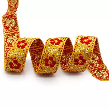 С1857Г17 Лента жаккардовая с метанитом рис.9618 24мм*25м (8 желтый)