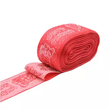 С2926Г17 Лента атласная рис.6465 'С Новым годом' 50мм*20м (малиновый)